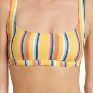 Madewell Yellow and Orange Bandeau Bikini Top